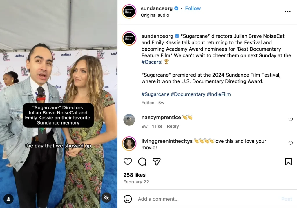 Sundance Film Festival Influencer Videos Example