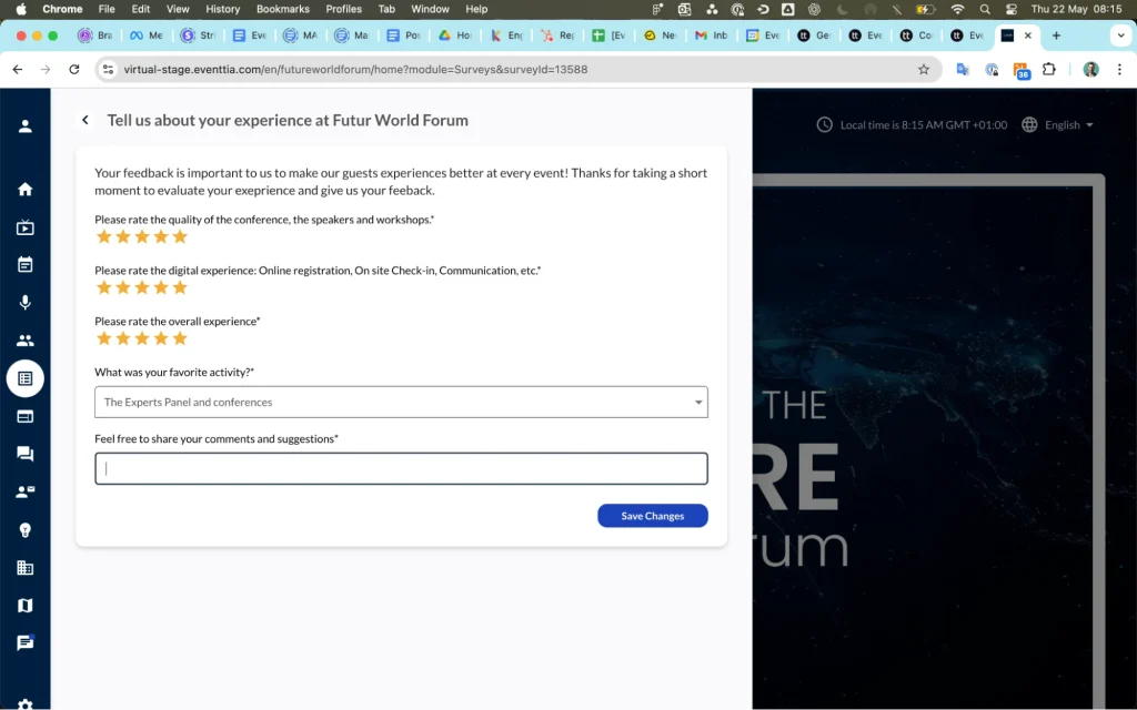 event survey example made with eventtia